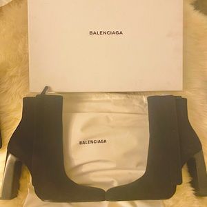 BALENCIAGA Tess S. Cuoio Black Denim Japonais Boot